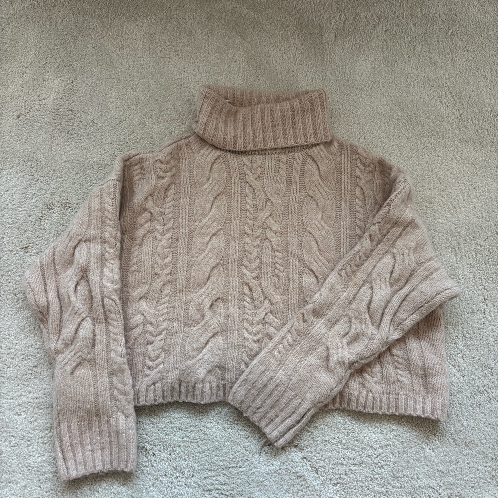 fab'rik Taupe Turtleneck Sweater